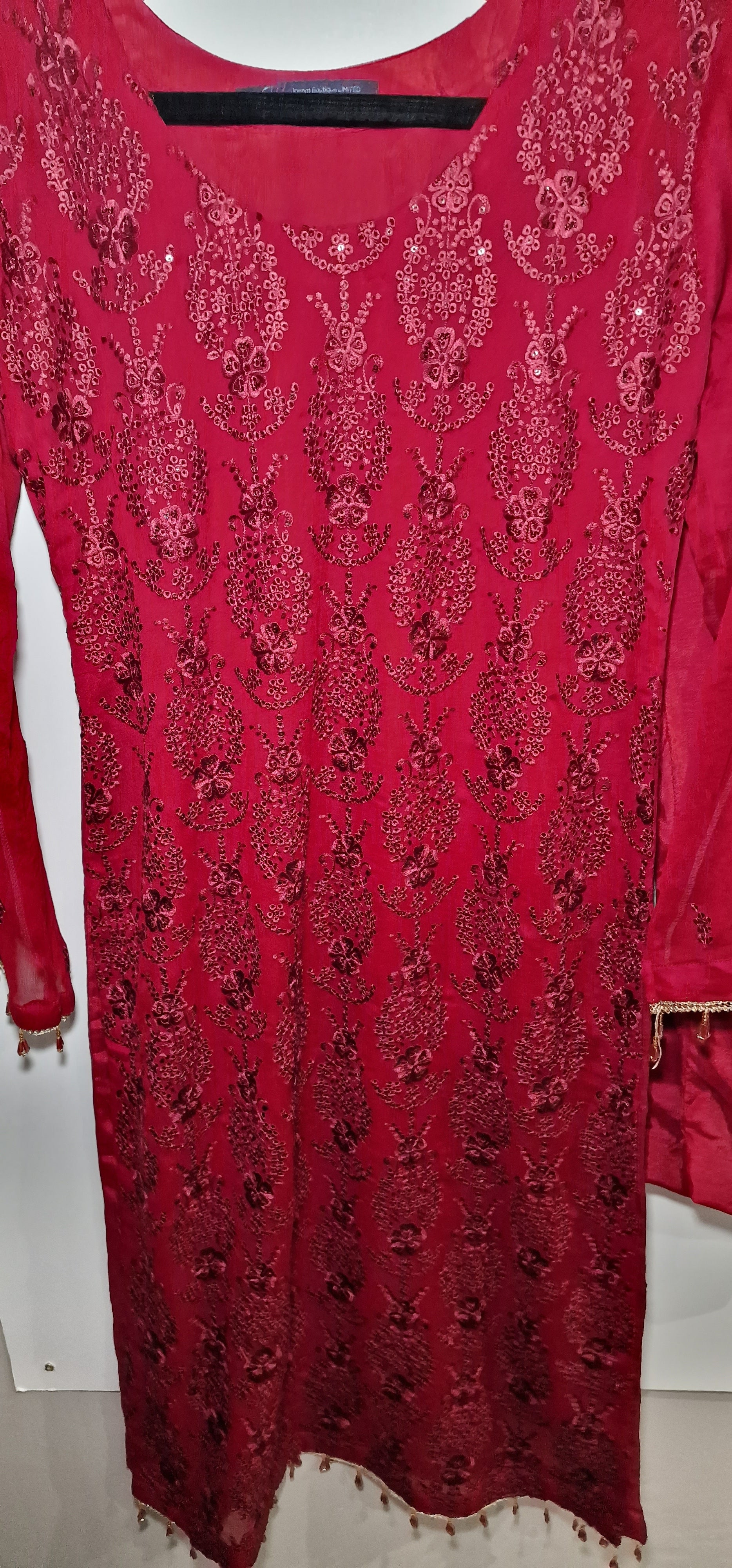 Chiffon 3 Piece suits- Maroon