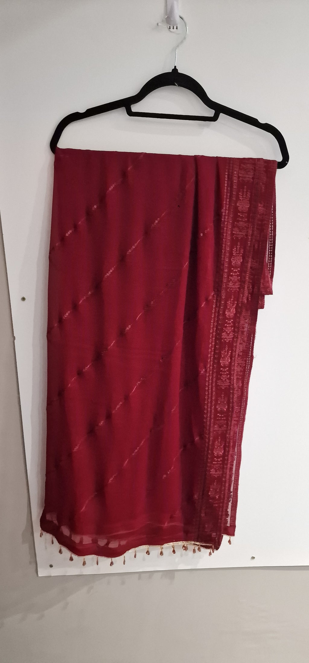 Chiffon 3 Piece suits- Maroon