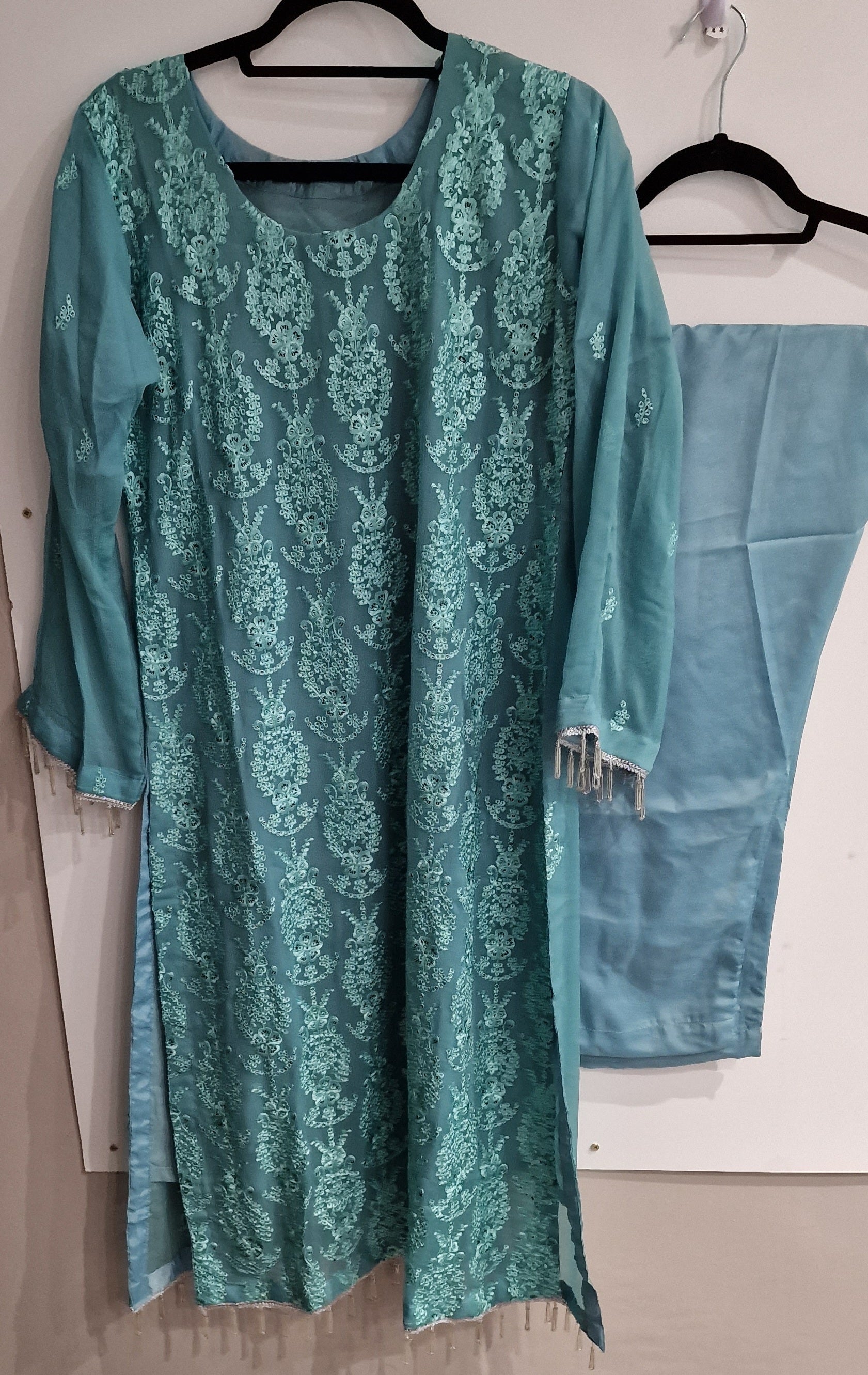 Chiffon 3 peice suit- SKY Blue