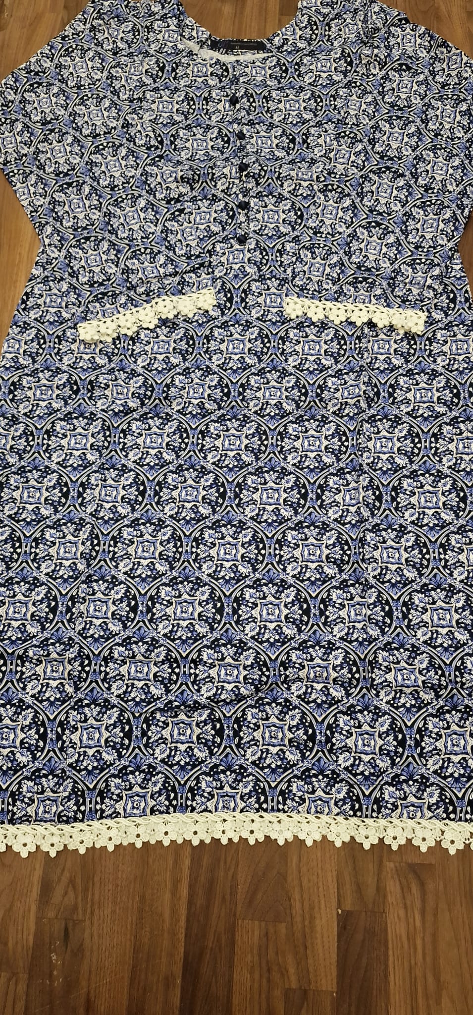 Marina Suit- Blue/ white with abstract design