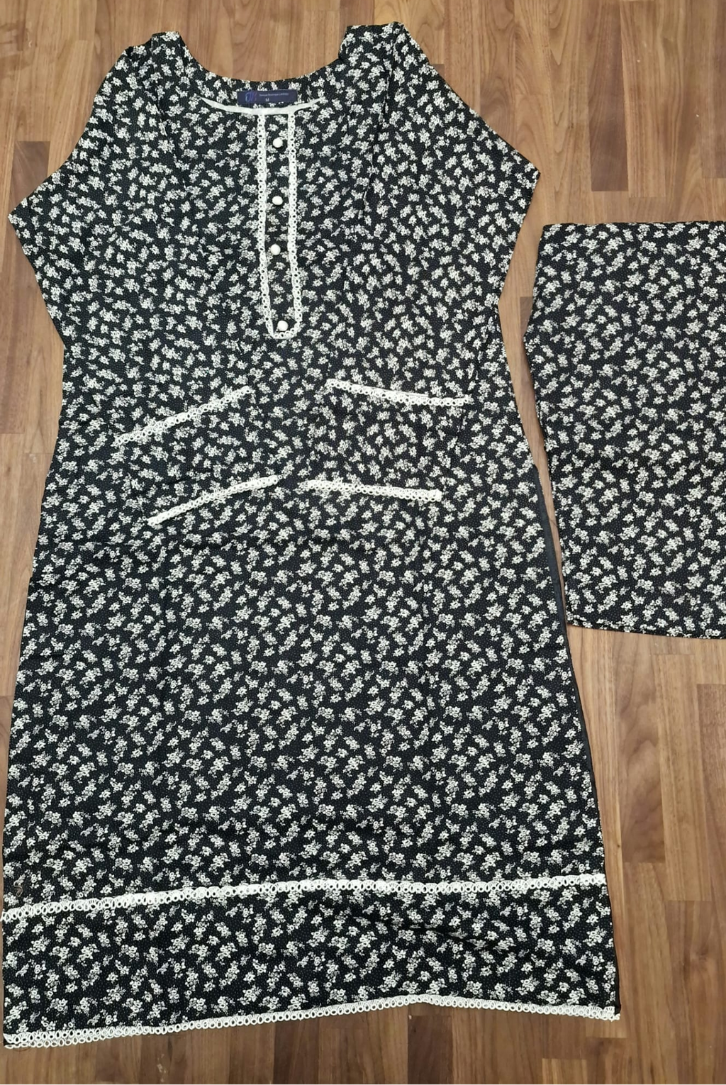 Marina Suit- Black and white with floral print