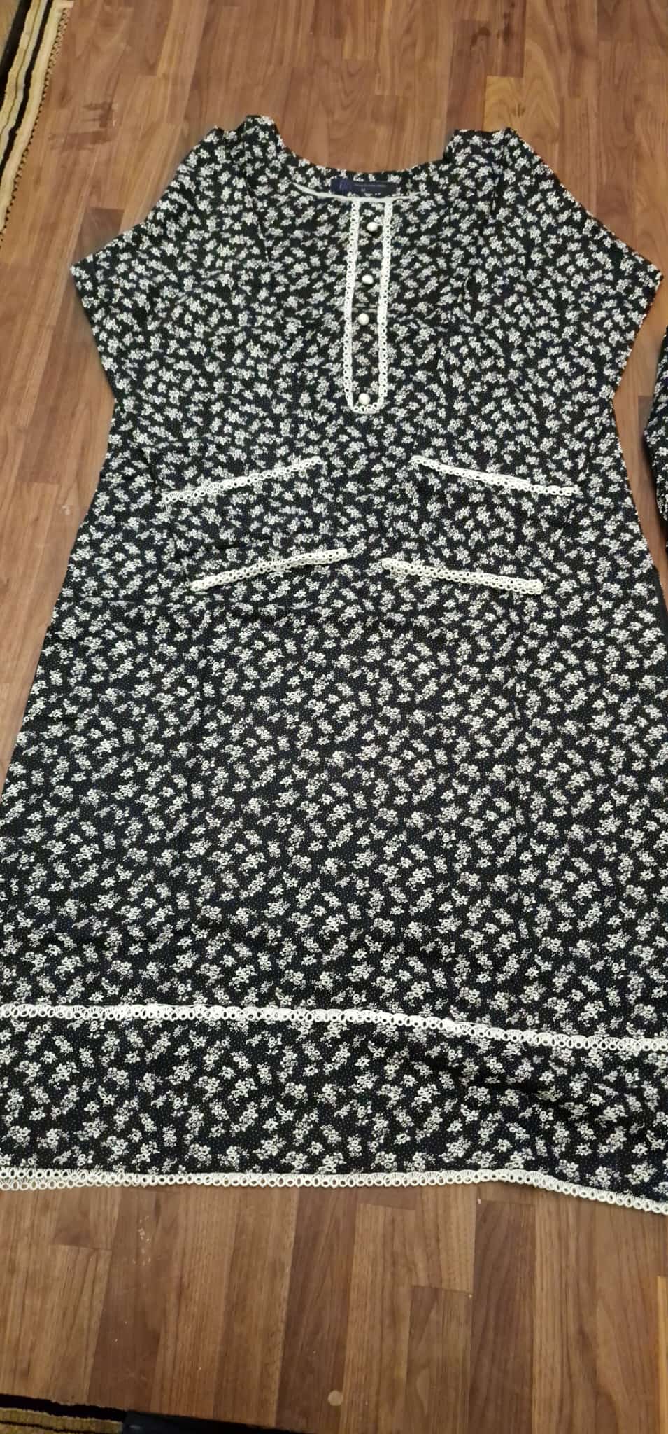 Marina Suit- Black and white with floral print