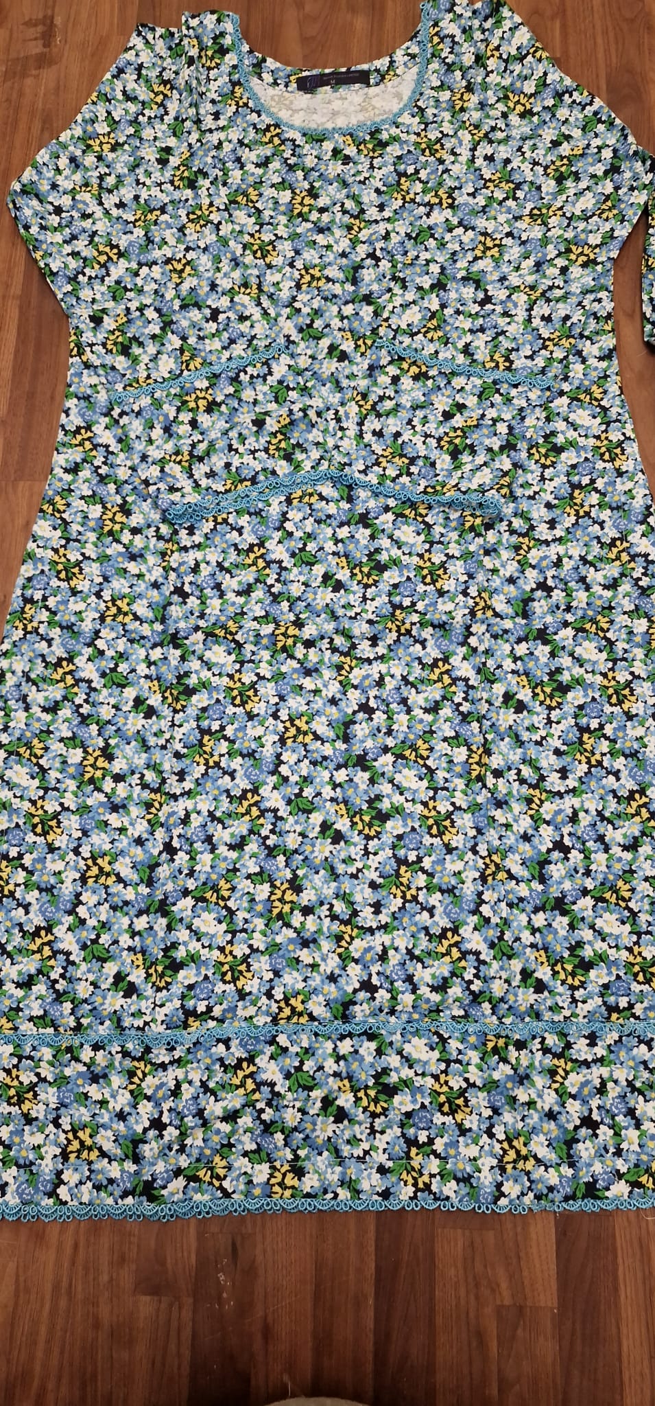 Marina Suit- Black base with white, blue yellow floral design
