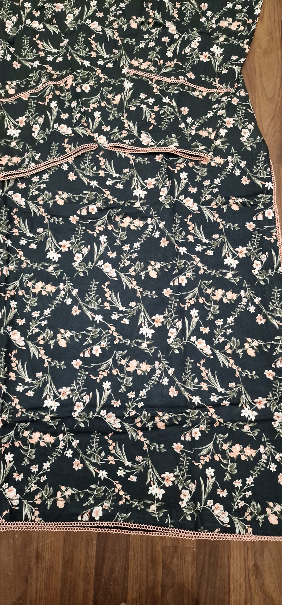 Marina Suit- black with pale pink floral design