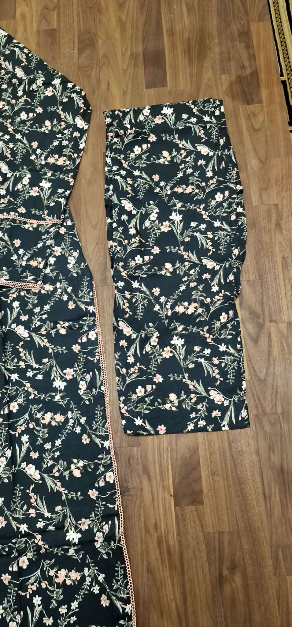 Marina Suit- black with pale pink floral design