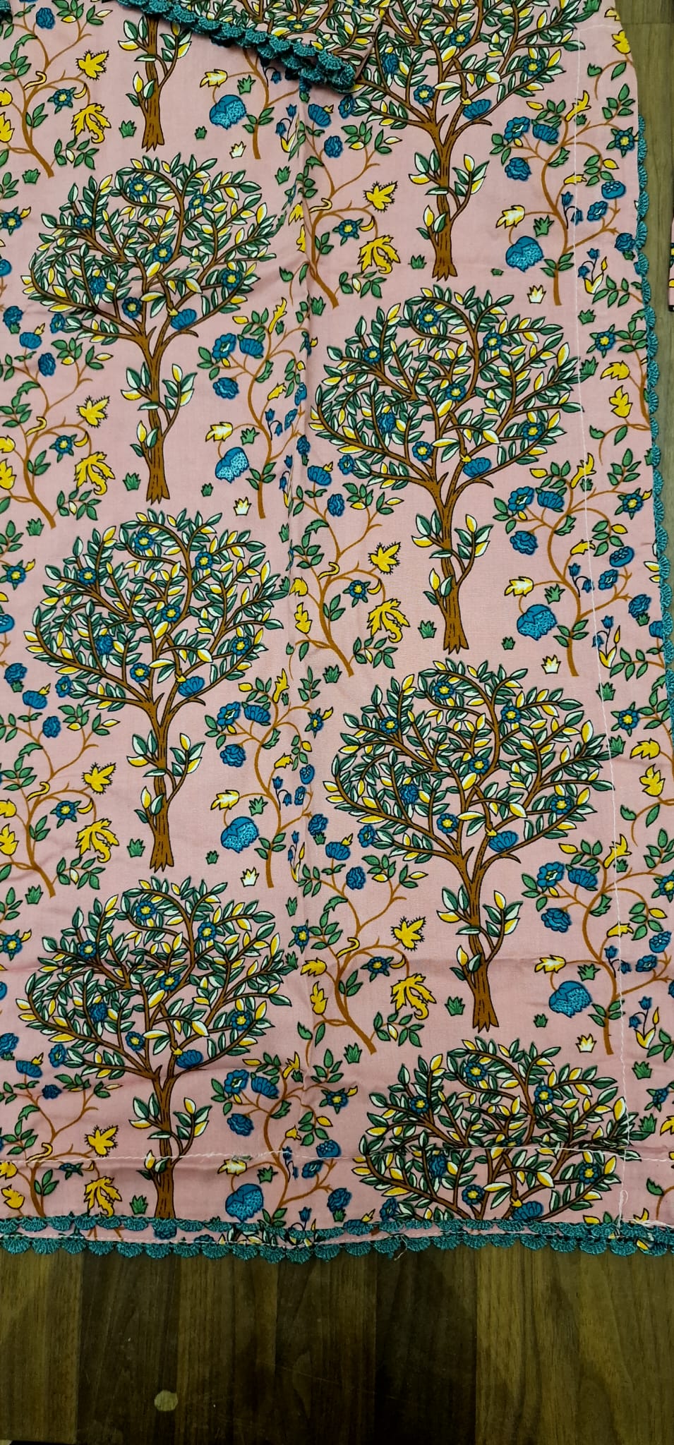 Linen 2 piece suit- Pink with tree print design