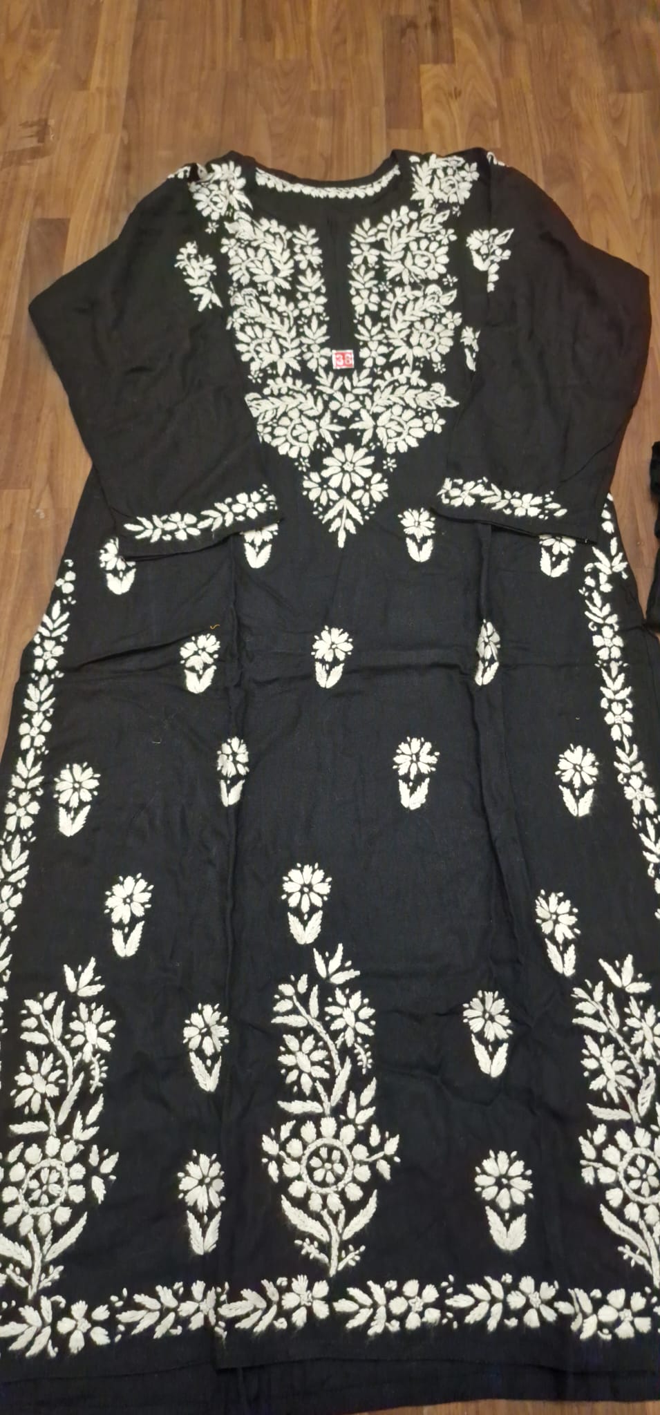 Lucknowi 2 Piece suit- Black with white embroidery