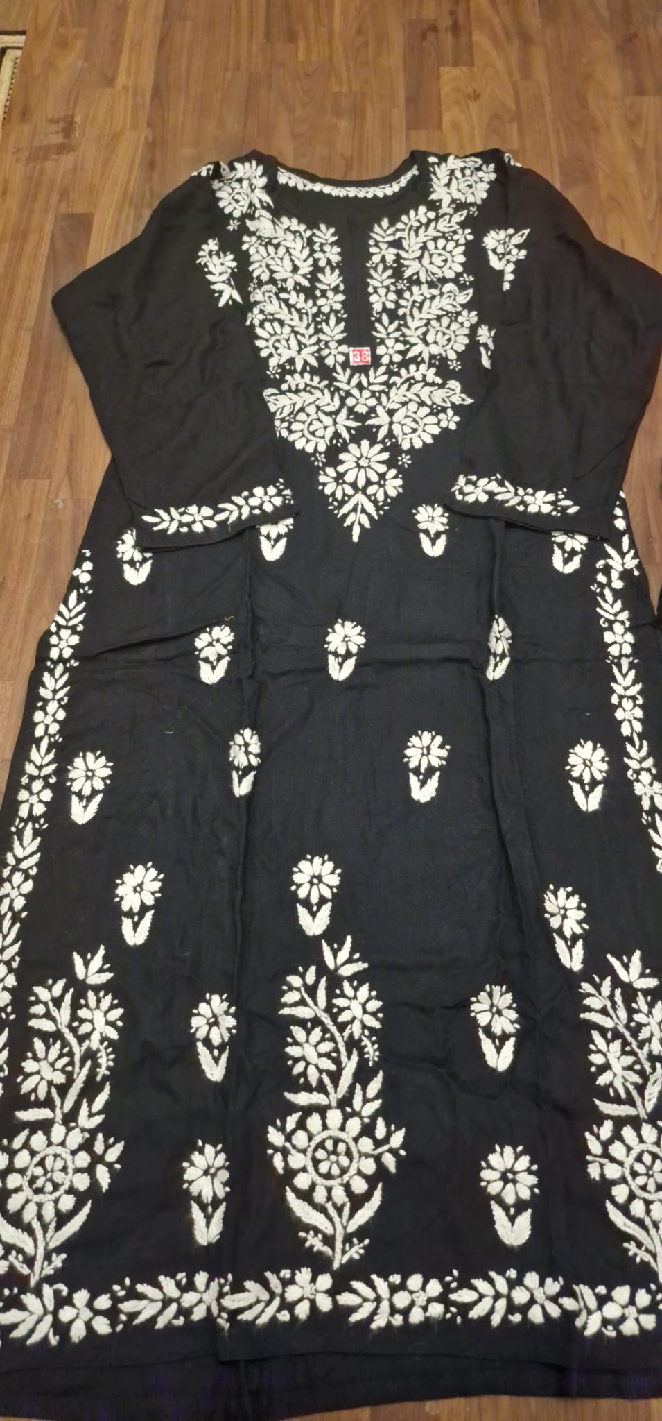 Lucknowi 2 Piece suit- Black with white embroidery