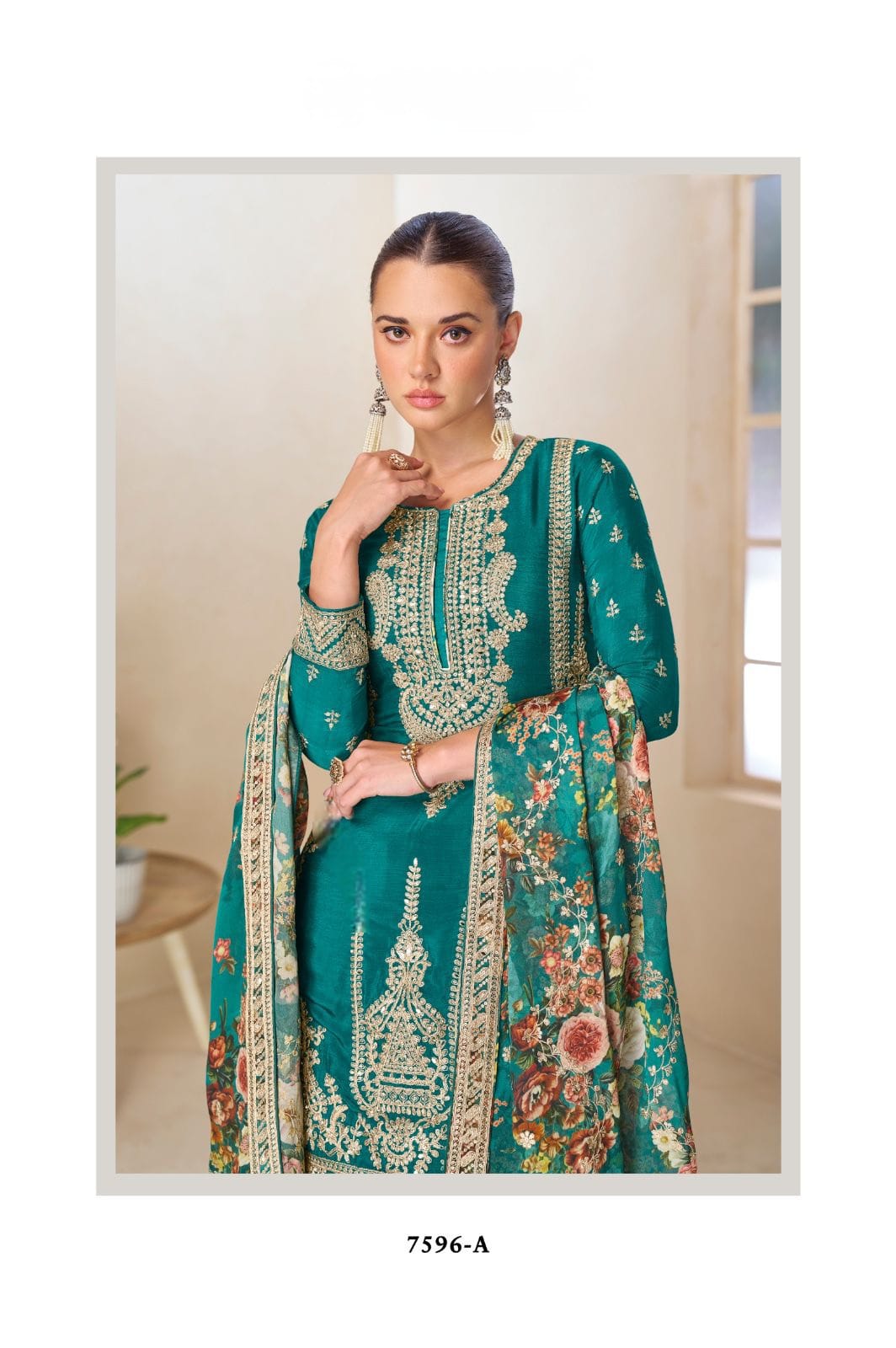 Chinon Digital Print Suit Partywear