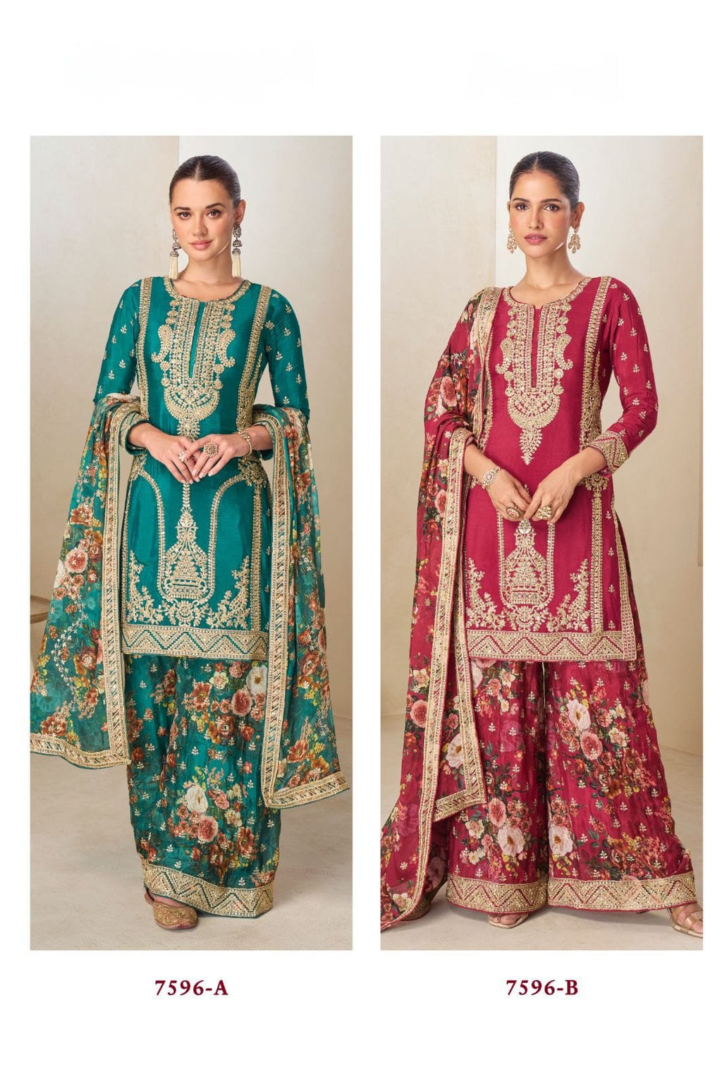 Chinon Digital Print Suit Partywear